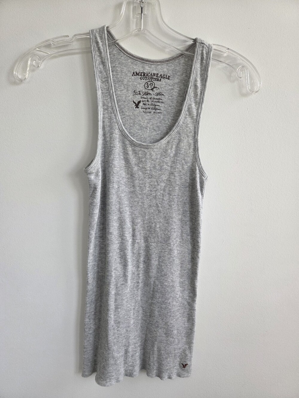 American Eagle Outfitters Light Gray Ribbed Tank, sz S
